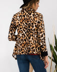 Celeste Full Size Leopard Open Front Long Sleeve Blazer