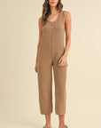 MABLE Sleeveless Knit Crop Jumpsuit with Pockets