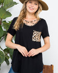 e Luna Animal Print Basic Top