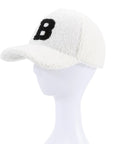 Letter B Fuzzy Teddy Bear Cap