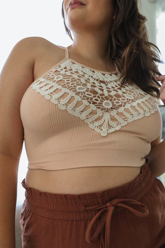 Plus Size Crochet Lace High Neck Bralette - Online Only – My Pampered Life  Seattle