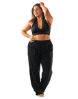 Black Wide Leg Cotton Pants