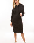 Midi Hoodie Dress by Claude in Black