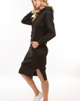 Midi Hoodie Dress by Claude in Black