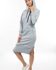 Midi Hoodie Dress by Claude in Grey