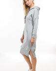 Midi Hoodie Dress by Claude in Grey