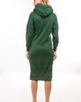 Midi Hoodie Dress by Claude in Olive