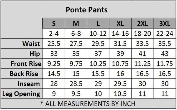 Yelete Lady's Plus Size Ponte Pants - PLUS SIZE