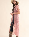 Chiffon Embroidery Lace Kimono Duster Cardigan