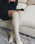 Knee High Cable Knit Socks