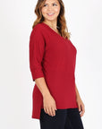 Plus Size Knit V-Neck Hi-Low Top