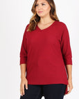 Plus Size Knit V-Neck Hi-Low Top