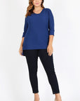 Plus Size Knit V-Neck Hi-Low Top