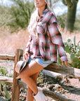 Plaid Flap Pocket Button-Up Shacket