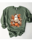 Ghost in Leaves Unisex Fleece Graphic Sweatshirt