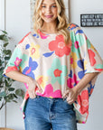 HOPELY Floral Waffle Oversize T-Shirt