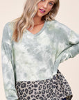 e Luna PLUS Cloud Tie Dye Cheetah Boxy Top