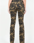 American Bazi V-Cut Ruched Camo Flare Pants