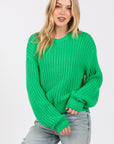 SAGE + FIG Round Neck Drop Shoulder Sweater