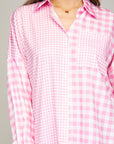Pink Plaid Shirt with Pocket - Online Only