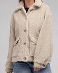 Cozy Sherpa Button-Front Jacket