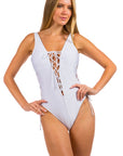 Deep V-Cut One Piece Swimsuit