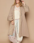 POL Flower Lace Trim Open Front Longline Cardigan