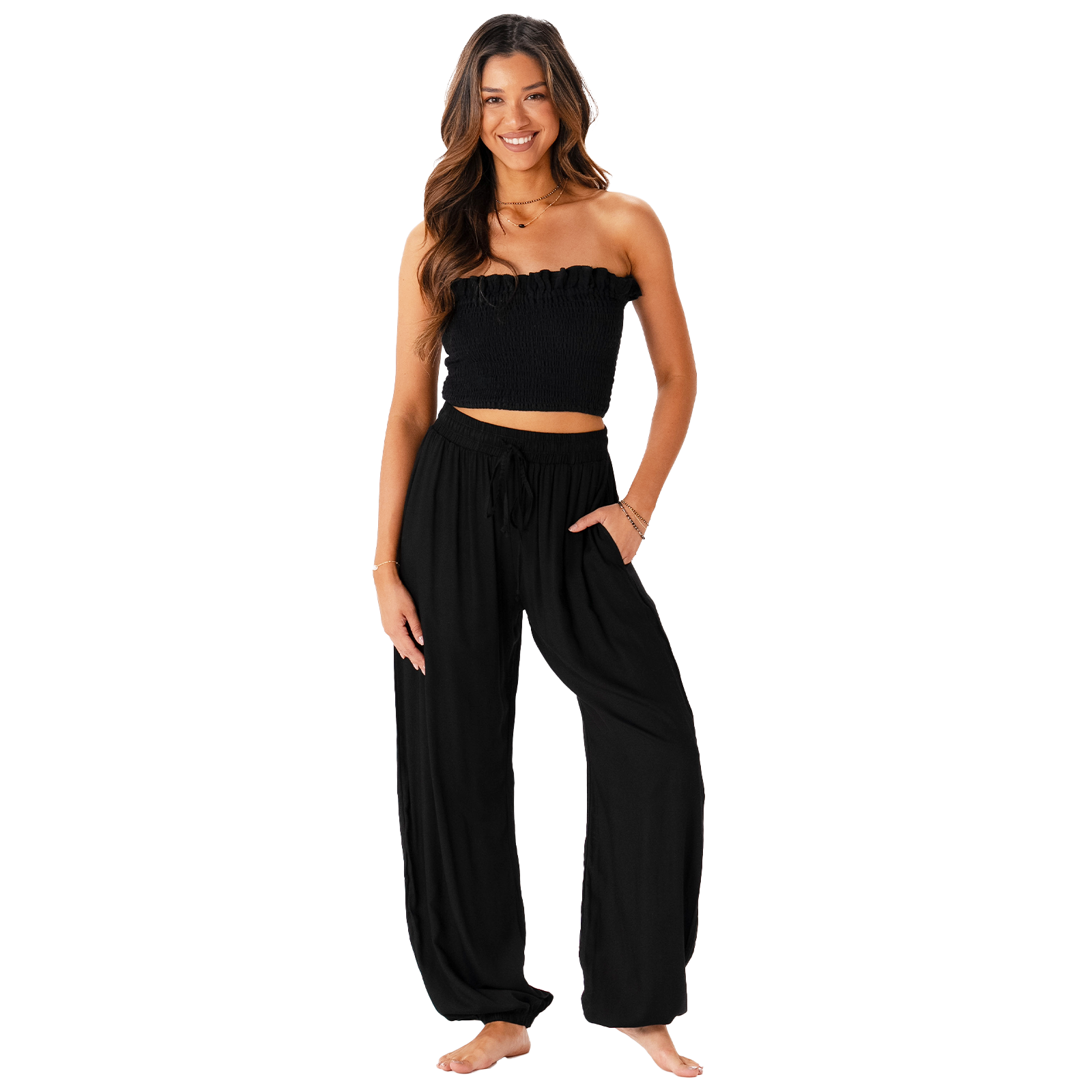 Black Jogger Harem Pants