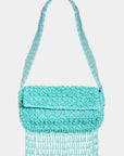 Fame Beaded Fringe Rectangle Shoulder Bag