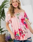 e Luna Floral Off Shoulder Top