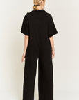 PLUS Jade by Jane Basic Collar Shirt Wide leg Jumpsuit