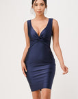 La Scala Center Front Knot Tricot Bodycon Dress