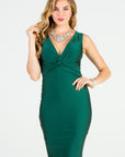 La Scala Center Front Knot Tricot Bodycon Dress