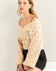 HYFVE Days Together Pointelle Sweater Cardigan