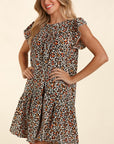 Leopard with Back Neck Button and Side Pockets Dress