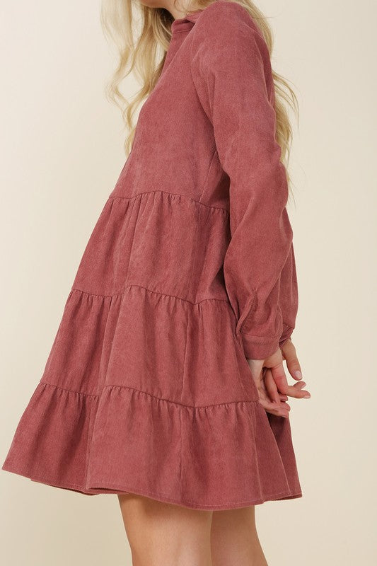 Corduroy Tiered Dress - Online Only