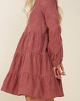 Corduroy Tiered Dress - Online Only