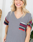 e Luna PLUS Multi Striped Boxy Top