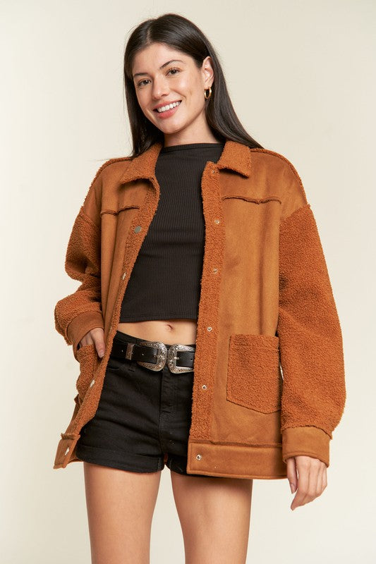 Jade by Jane Faux Fur and Suede Jacket