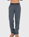 Mono B Elastic Waist Fleece Pants with Pockets