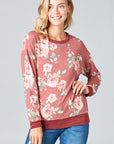 e Luna Floral French Terry Long Sleeve Top