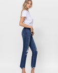 Flying Monkey Mid Rise Crop Slim Straight Medium Wash - Online Only