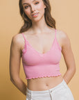 Love Tree Seamless Lace Detail Cropped Cami