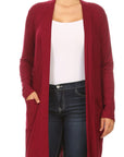 Plus Size Knee Length Duster Cardigan