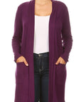 Plus Size Knee Length Duster Cardigan