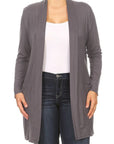 Plus Size Knee Length Duster Cardigan