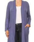 Plus Size Knee Length Duster Cardigan