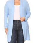 Plus Size Knee Length Duster Cardigan