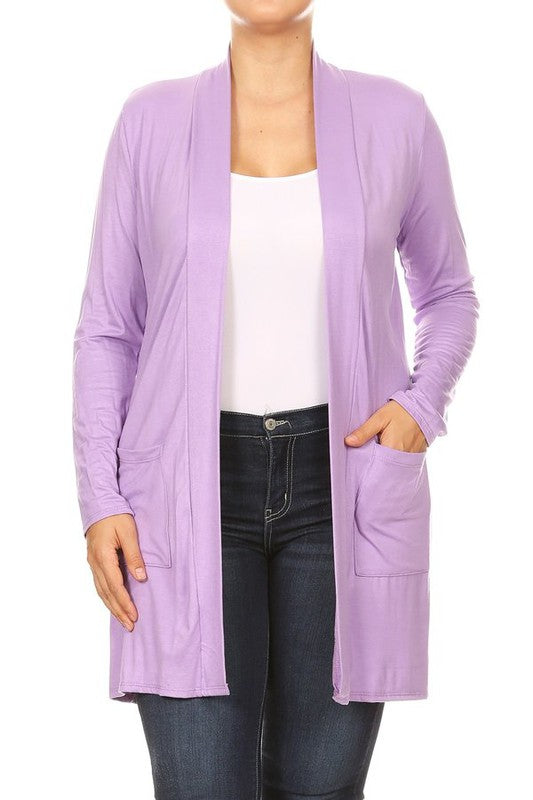 Plus Size Knee Length Duster Cardigan