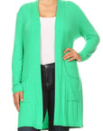 Plus Size Knee Length Duster Cardigan